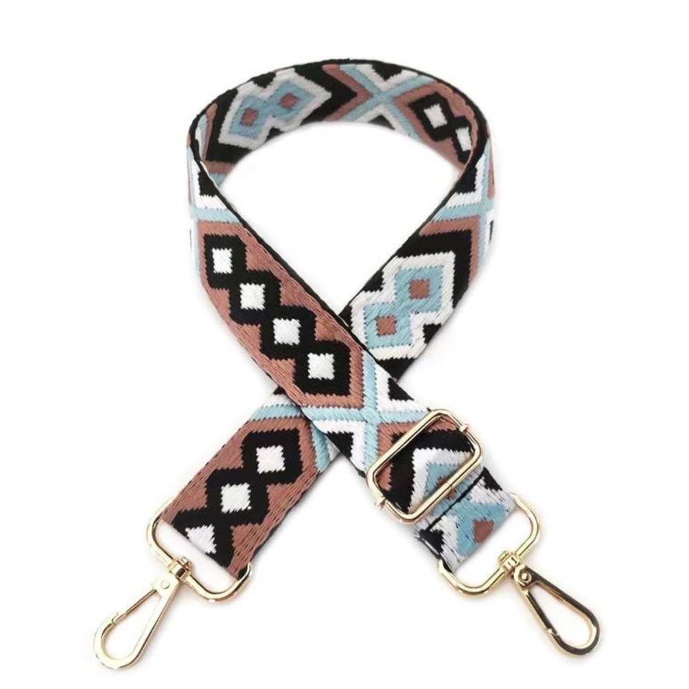 Geometric Guitar Purse Strap Adjustable Crossbody shoulder bag boho western blue